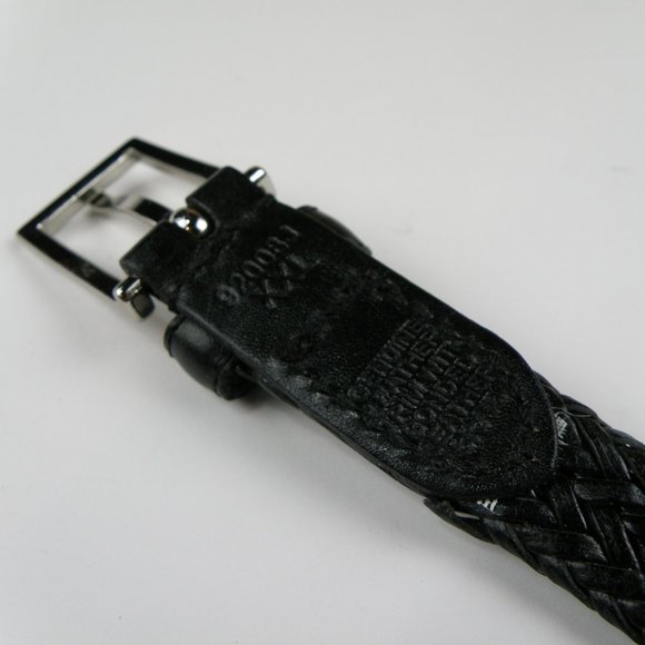 Black Braided Leather Women's Belt XXL 54" x 3/4"W - Picture 3 of 4